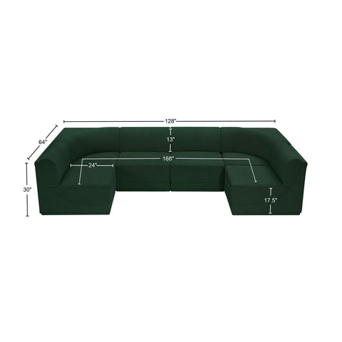 Rudy Green Boucle Fabric Modular Sectional Sec6B