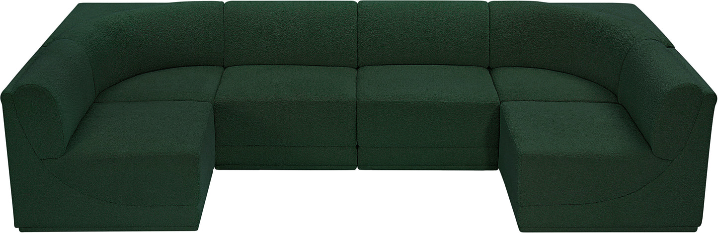 rudy green boucle fabric modular sectional sec6b