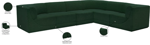 Estelle Green 128 Boucle Fabric Upholstered Modular Sectional , 6-Piece (Style 2)