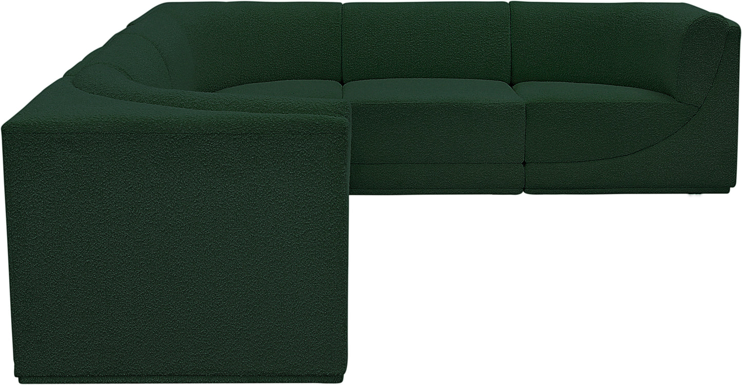 rudy green boucle fabric modular sectional sec6c