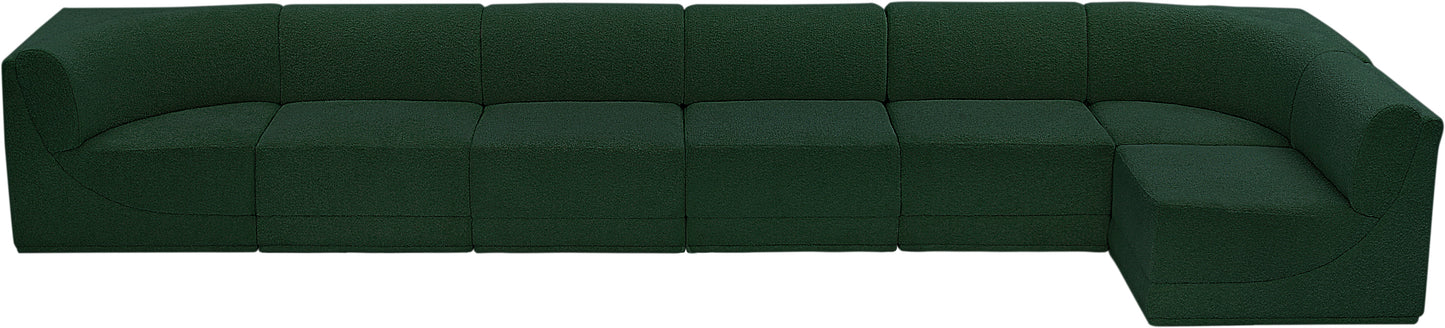 rudy green boucle fabric modular sectional sec7b