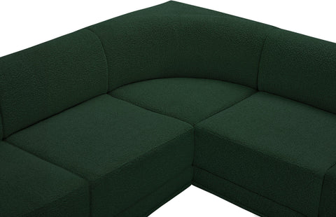Estelle Green 128 Boucle Fabric Upholstered Modular Sectional, 8-Piece