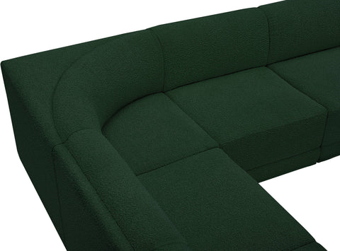 Estelle Green 128 Boucle Fabric Upholstered Modular Sectional, 8-Piece