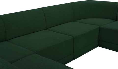 Estelle Green 128 Boucle Fabric Upholstered Modular Sectional, 8-Piece