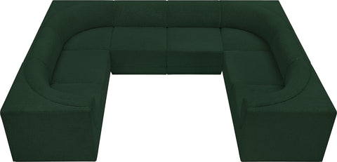 Estelle Green 128 Boucle Fabric Upholstered Modular Sectional, 8-Piece