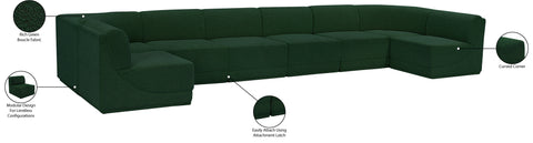 Estelle Green 188 Boucle Fabric Upholstered Modular Sectional, 8-Piece