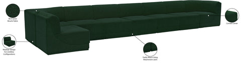 Estelle Green 218 Boucle Fabric Upholstered Modular Sectional, 8-Piece