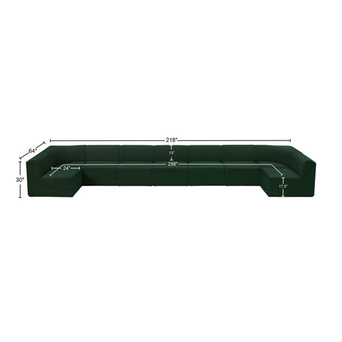 Rudy Green Boucle Fabric Modular Sectional Sec9A