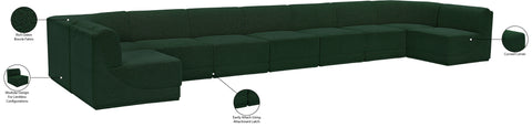 Estelle Green 218 Boucle Fabric Upholstered Modular Sectional, 9-Piece