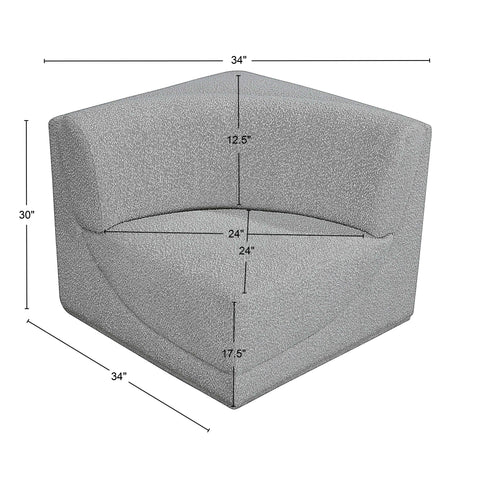 Rudy Grey Boucle Fabric Corner Corner