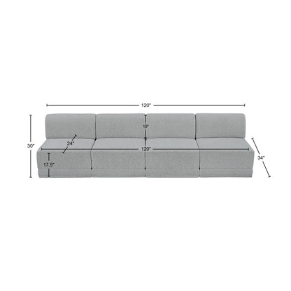 Rudy Grey Boucle Fabric Modular Sofa S120