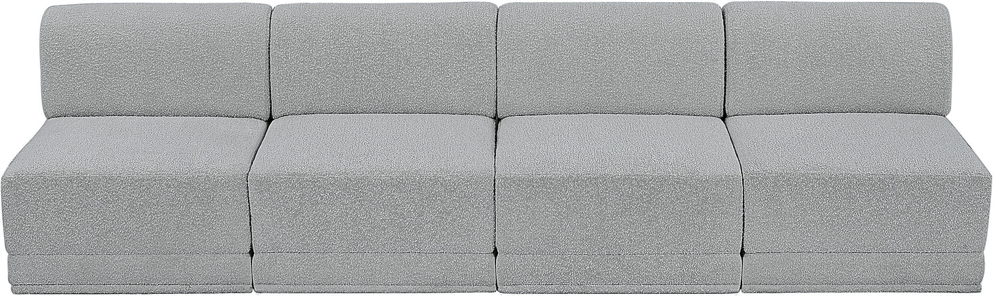 rudy grey boucle fabric modular sofa s120