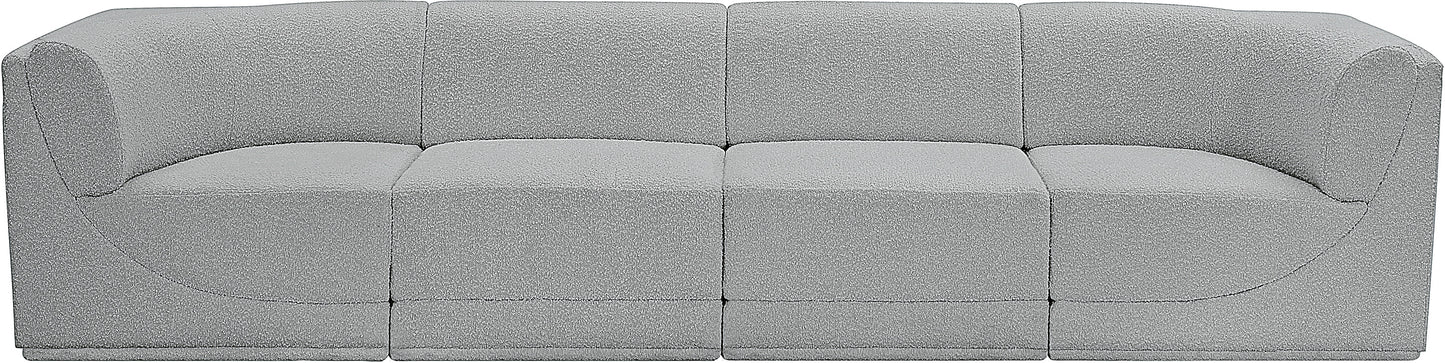 rudy grey boucle fabric modular sofa s128