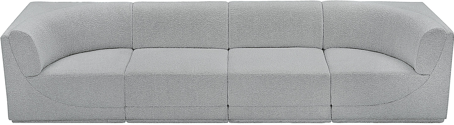 rudy grey boucle fabric modular sofa s128