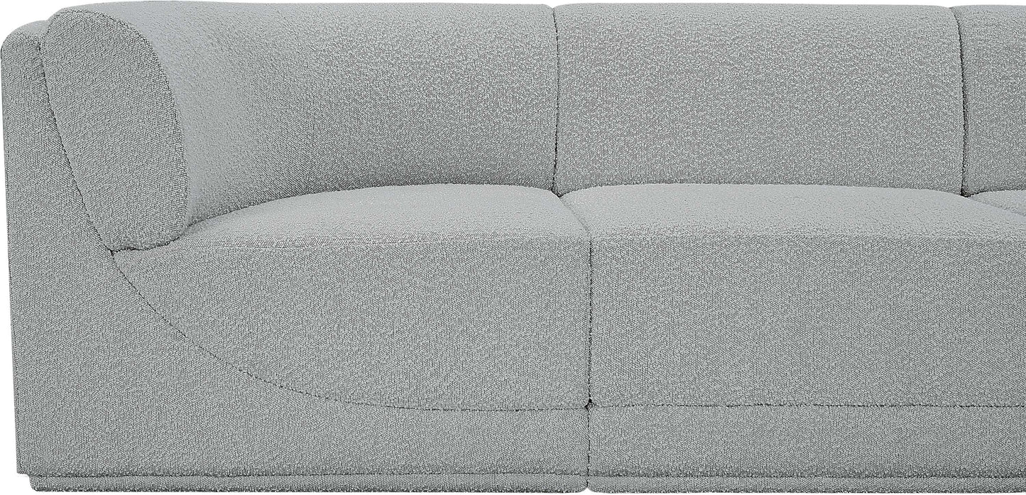 rudy grey boucle fabric modular sofa s128