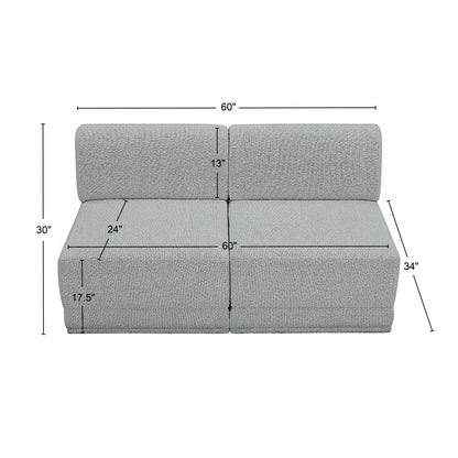 Rudy Grey Boucle Fabric Modular Sofa S60