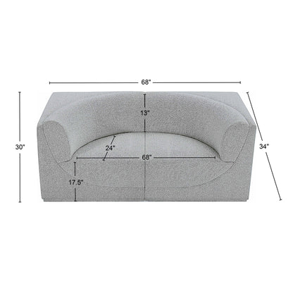 Rudy Grey Boucle Fabric Modular Sofa S68