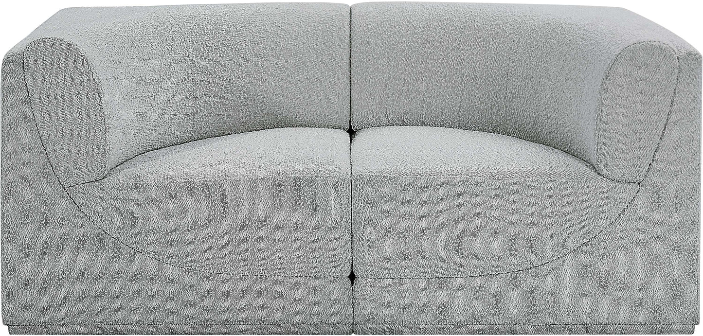 rudy grey boucle fabric modular sofa s68