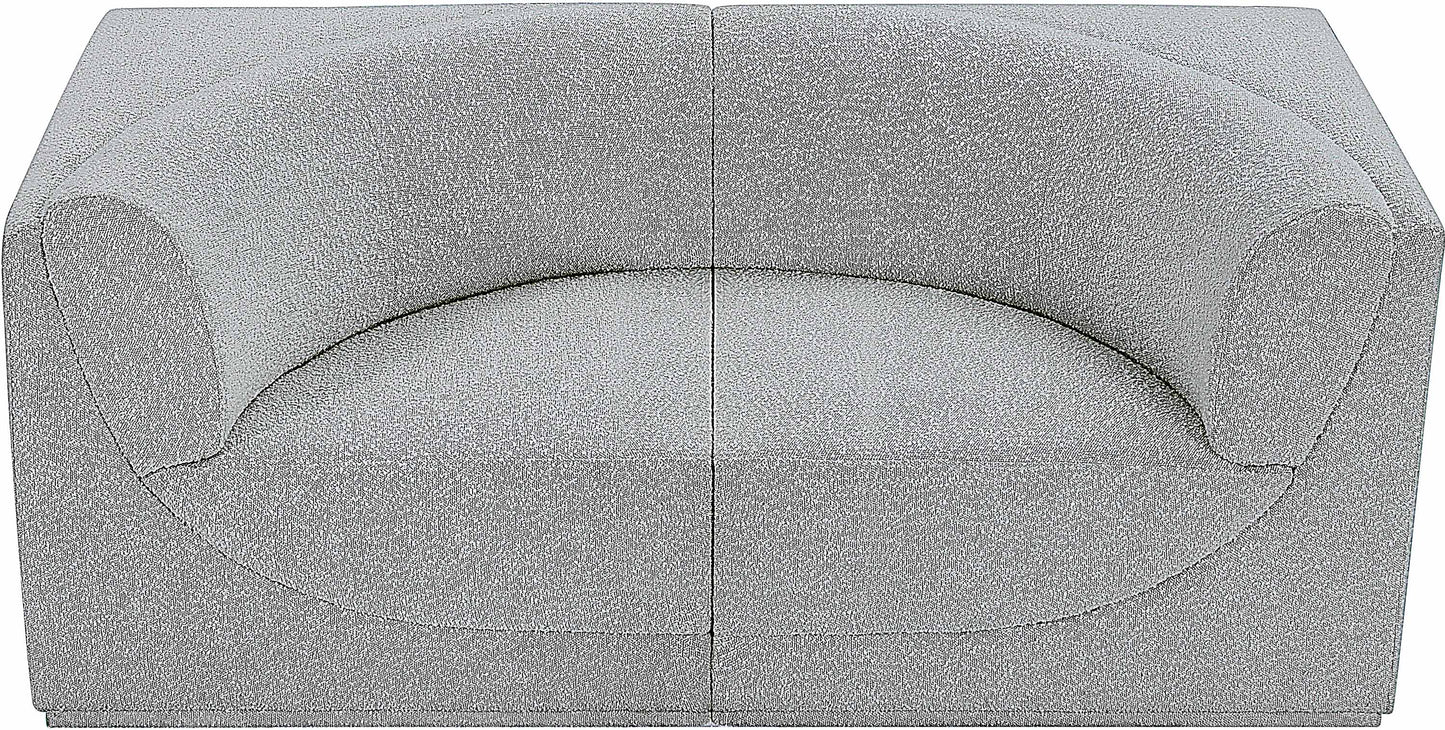 rudy grey boucle fabric modular sofa s68