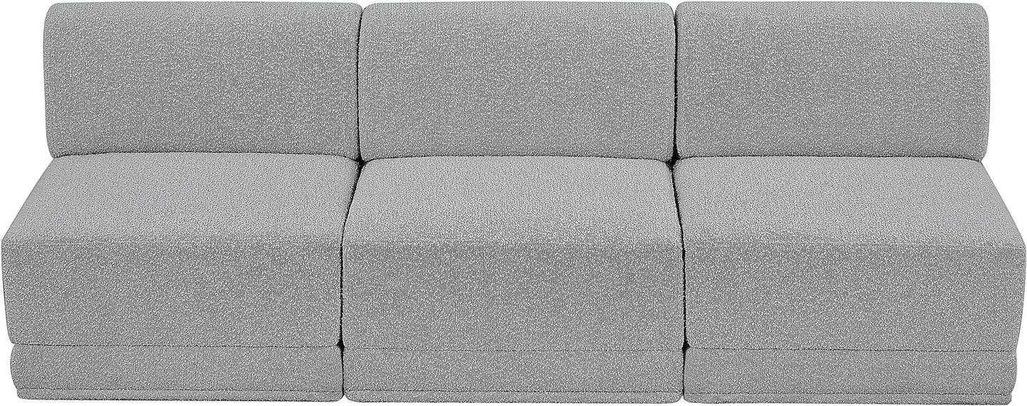 rudy grey boucle fabric modular sofa s90