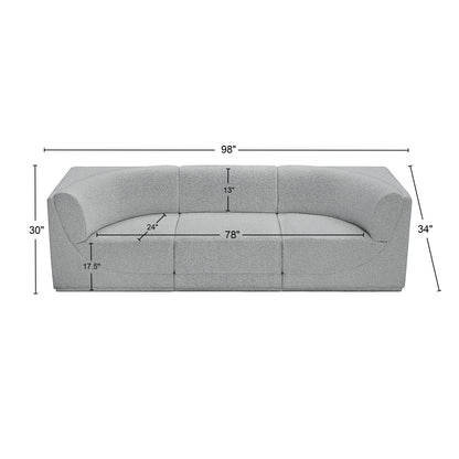 Rudy Grey Boucle Fabric Modular Sofa S98