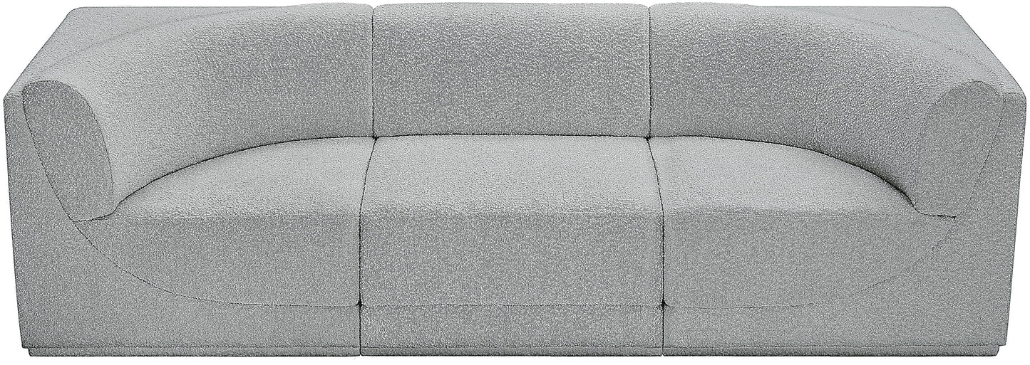 rudy grey boucle fabric modular sofa s98