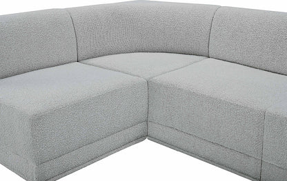 Rudy Grey Boucle Fabric Modular Sectional Sec4A