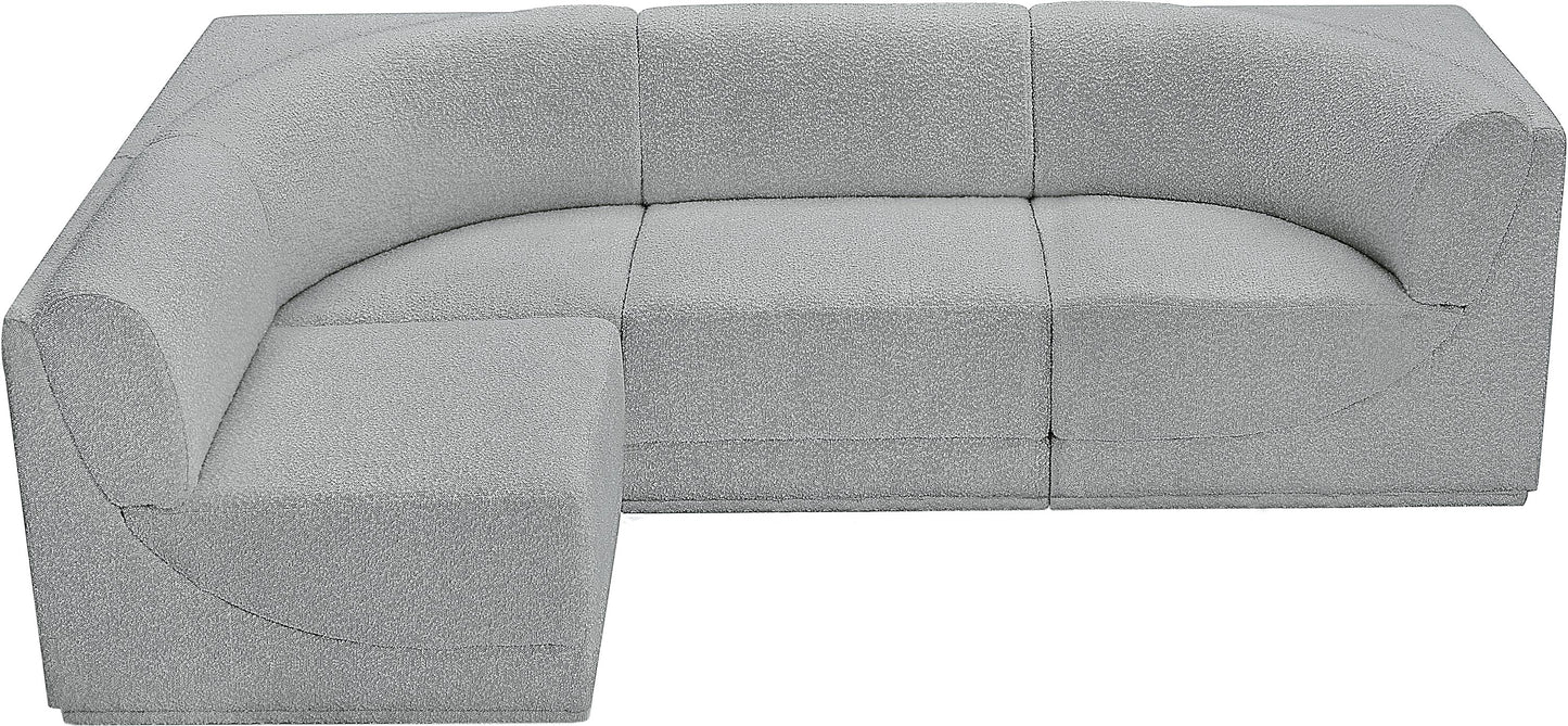 rudy grey boucle fabric modular sectional sec4a