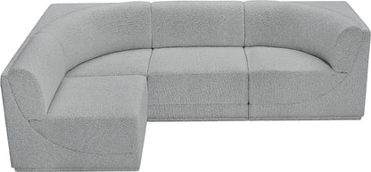 Rudy Grey Boucle Fabric Modular Sectional Sec4A