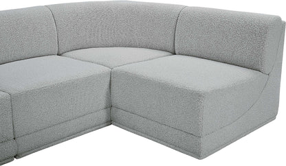 Rudy Grey Boucle Fabric Modular Sectional Sec4A