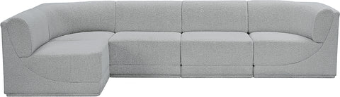 Rudy Grey Boucle Fabric Modular Sectional Sec5A