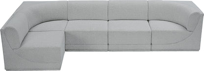 Rudy Grey Boucle Fabric Modular Sectional Sec5A