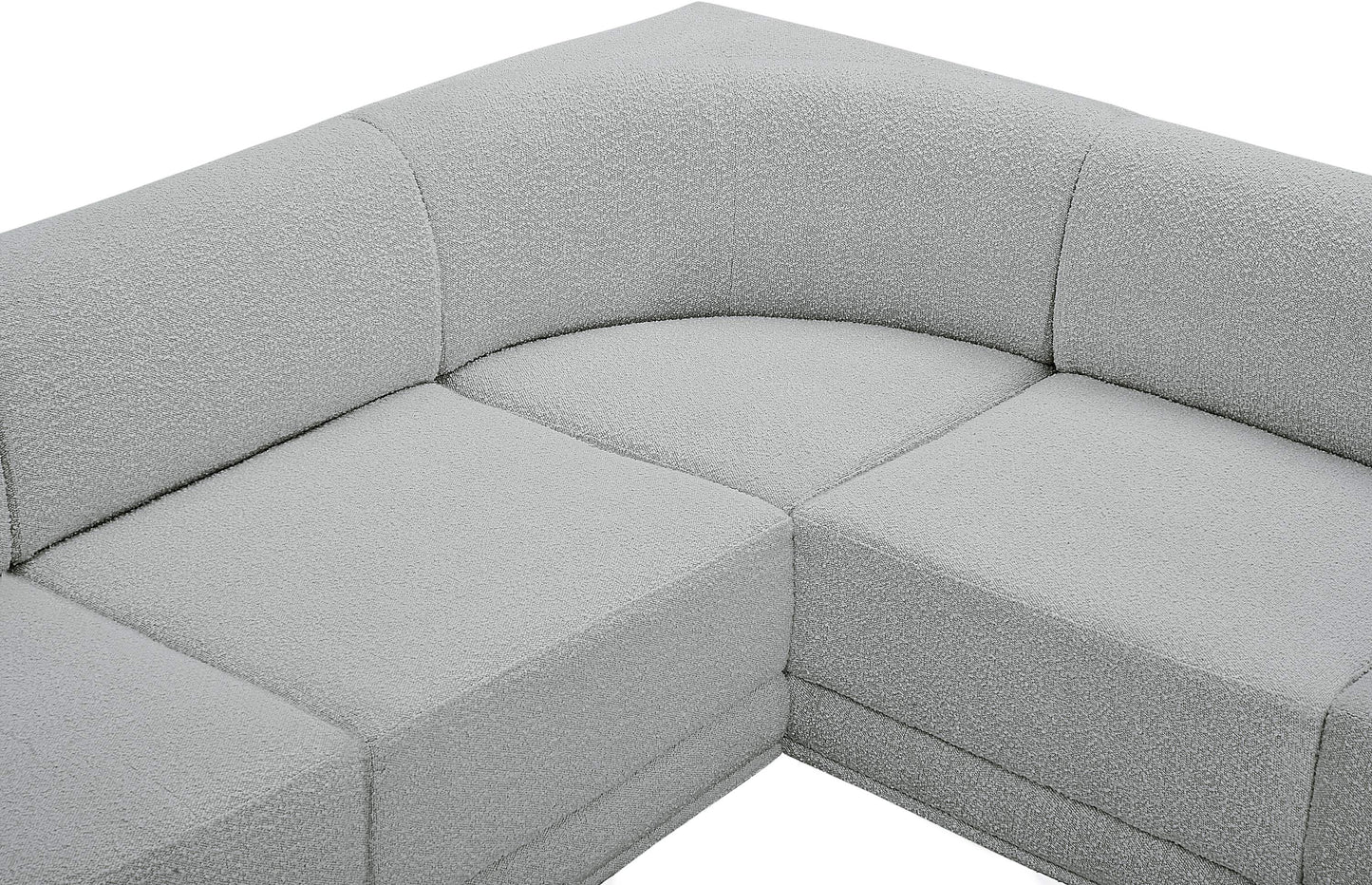 rudy grey boucle fabric modular sectional sec5b