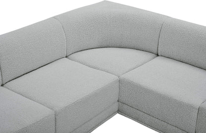 Rudy Grey Boucle Fabric Modular Sectional Sec5B