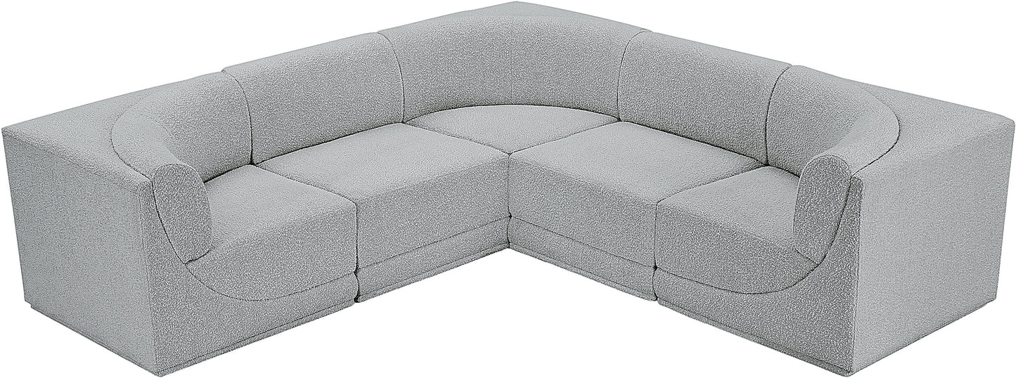 rudy grey boucle fabric modular sectional sec5b