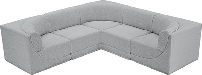 Rudy Grey Boucle Fabric Modular Sectional Sec5B