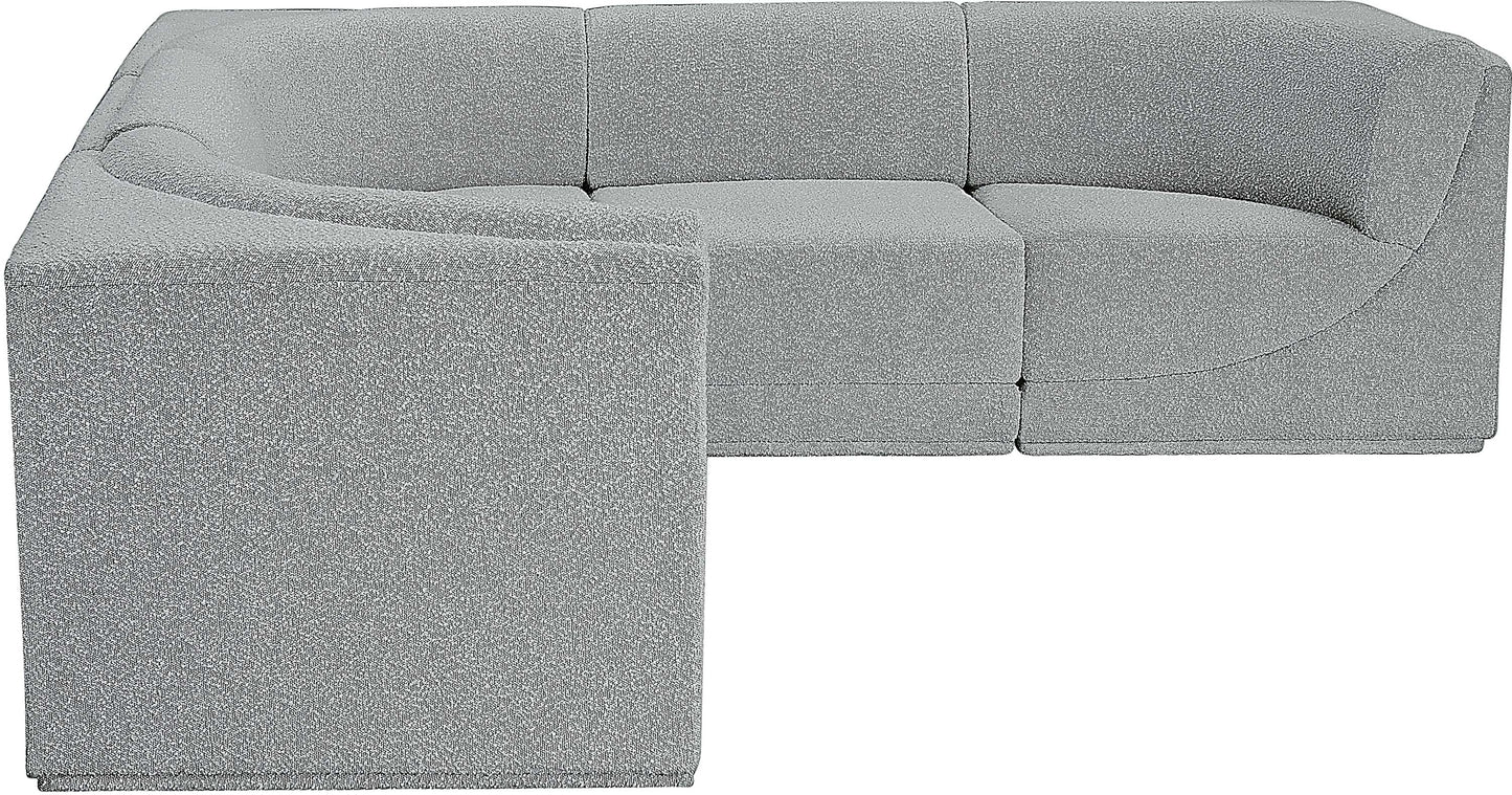 rudy grey boucle fabric modular sectional sec5b