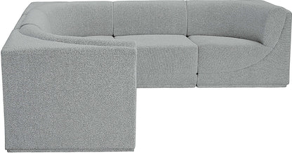 Rudy Grey Boucle Fabric Modular Sectional Sec5B