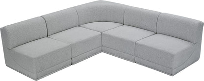 Rudy Grey Boucle Fabric Modular Sectional Sec5C