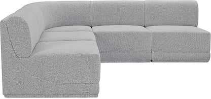 Rudy Grey Boucle Fabric Modular Sectional Sec5C