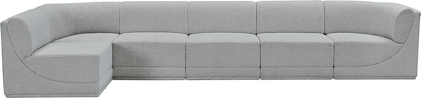 rudy grey boucle fabric modular sectional sec6a