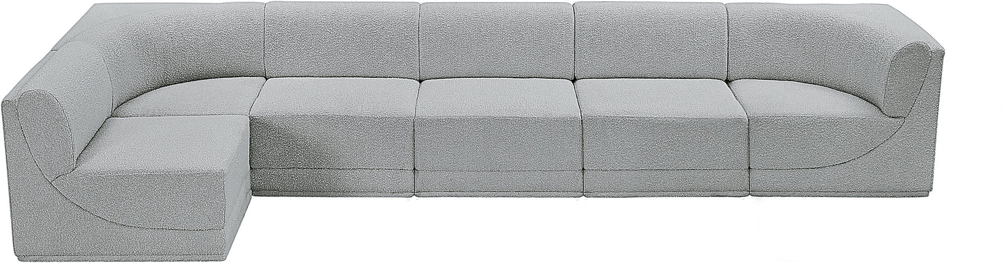 rudy grey boucle fabric modular sectional sec6a