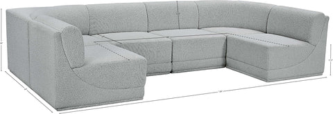 Estelle Grey 128 Boucle Fabric Upholstered Modular Sectional , 6-Piece (Style 1)