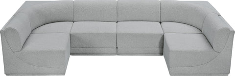Rudy Grey Boucle Fabric Modular Sectional Sec6B