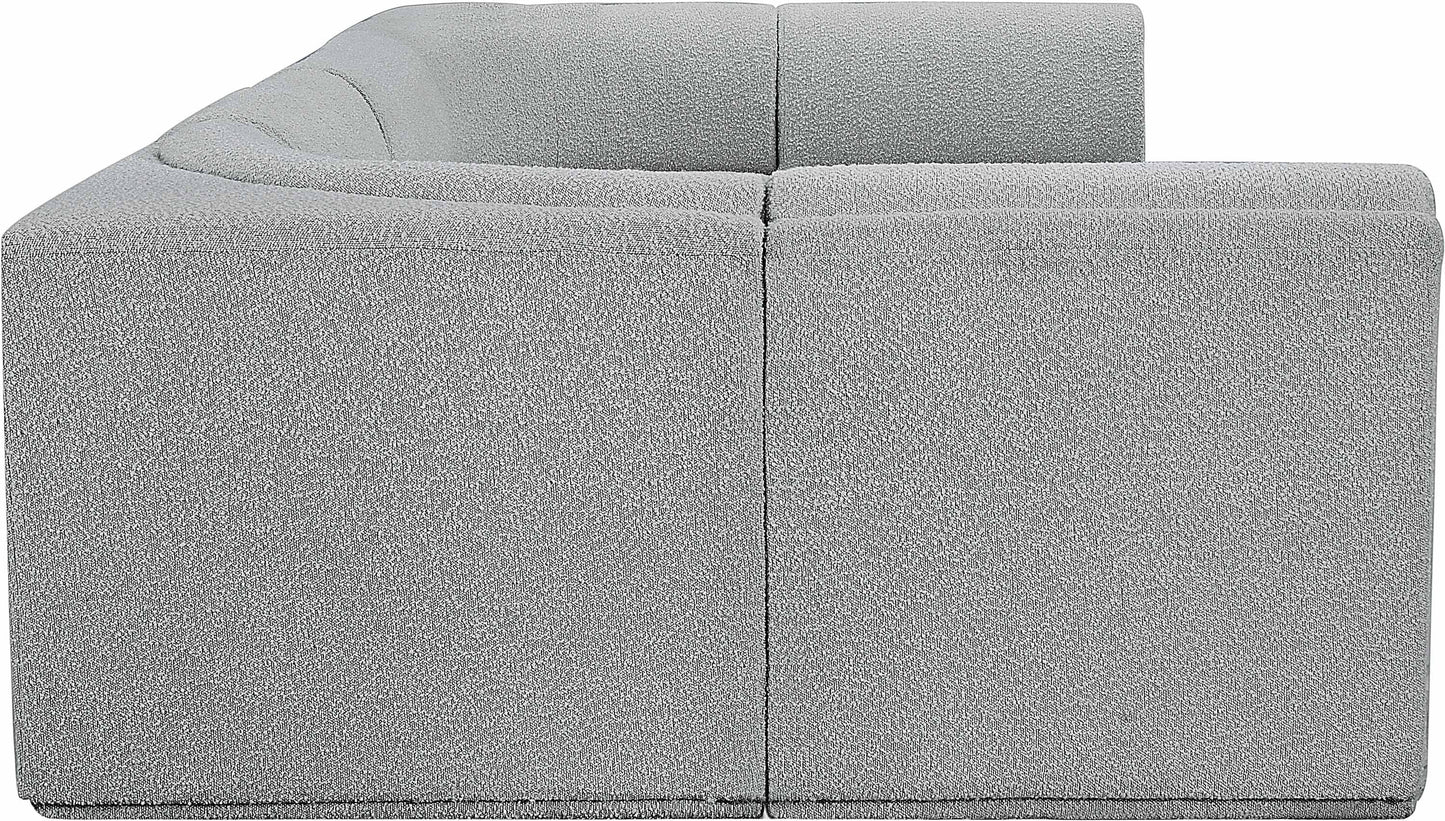 rudy grey boucle fabric modular sectional sec6b