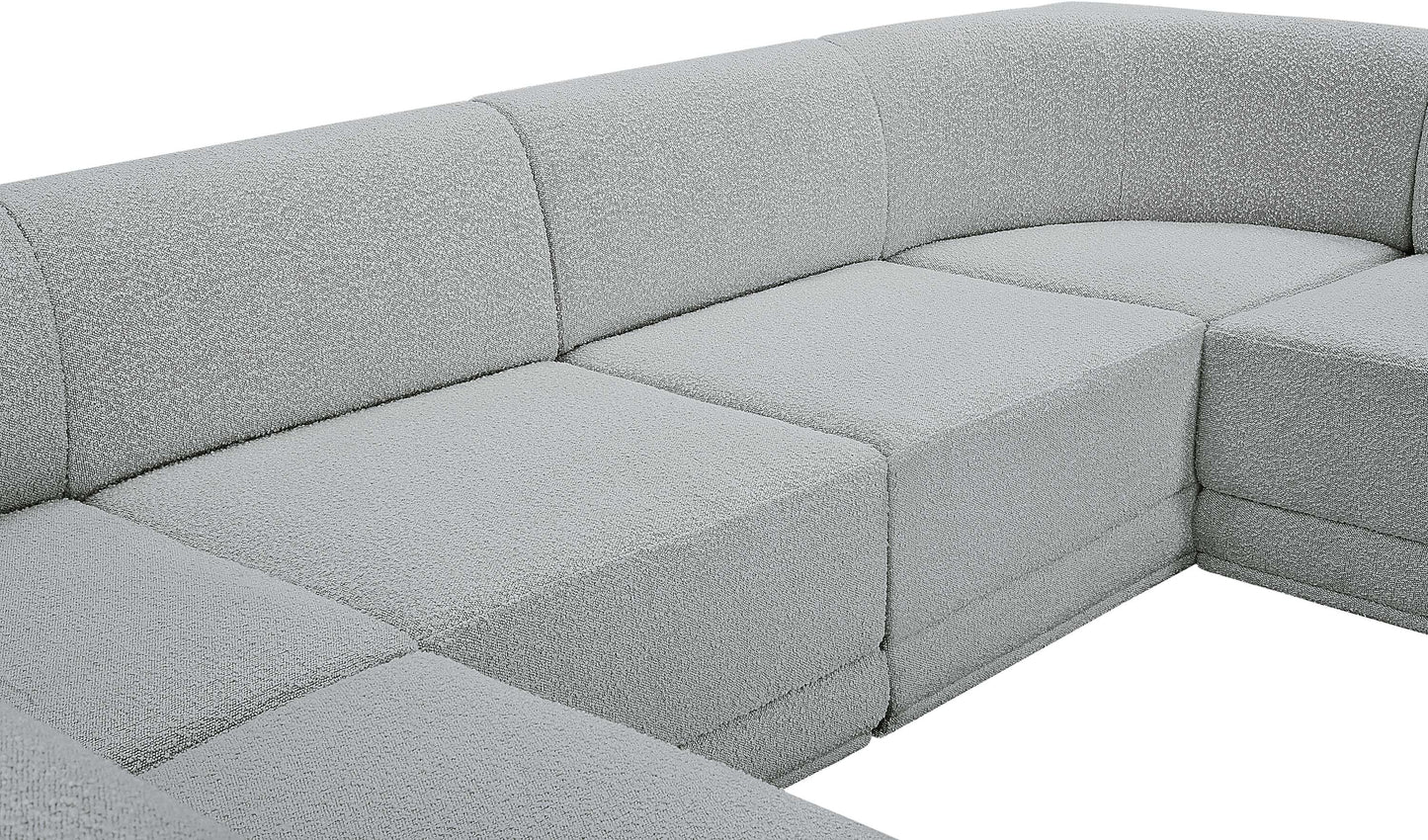 rudy grey boucle fabric modular sectional sec6b