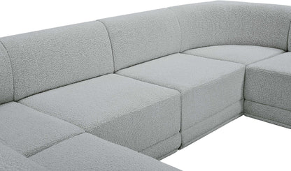 Rudy Grey Boucle Fabric Modular Sectional Sec6B