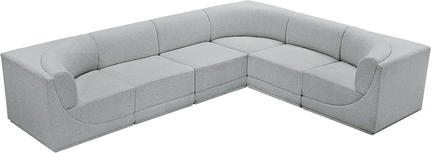 rudy grey boucle fabric modular sectional sec6c