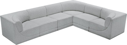 Rudy Grey Boucle Fabric Modular Sectional Sec6C