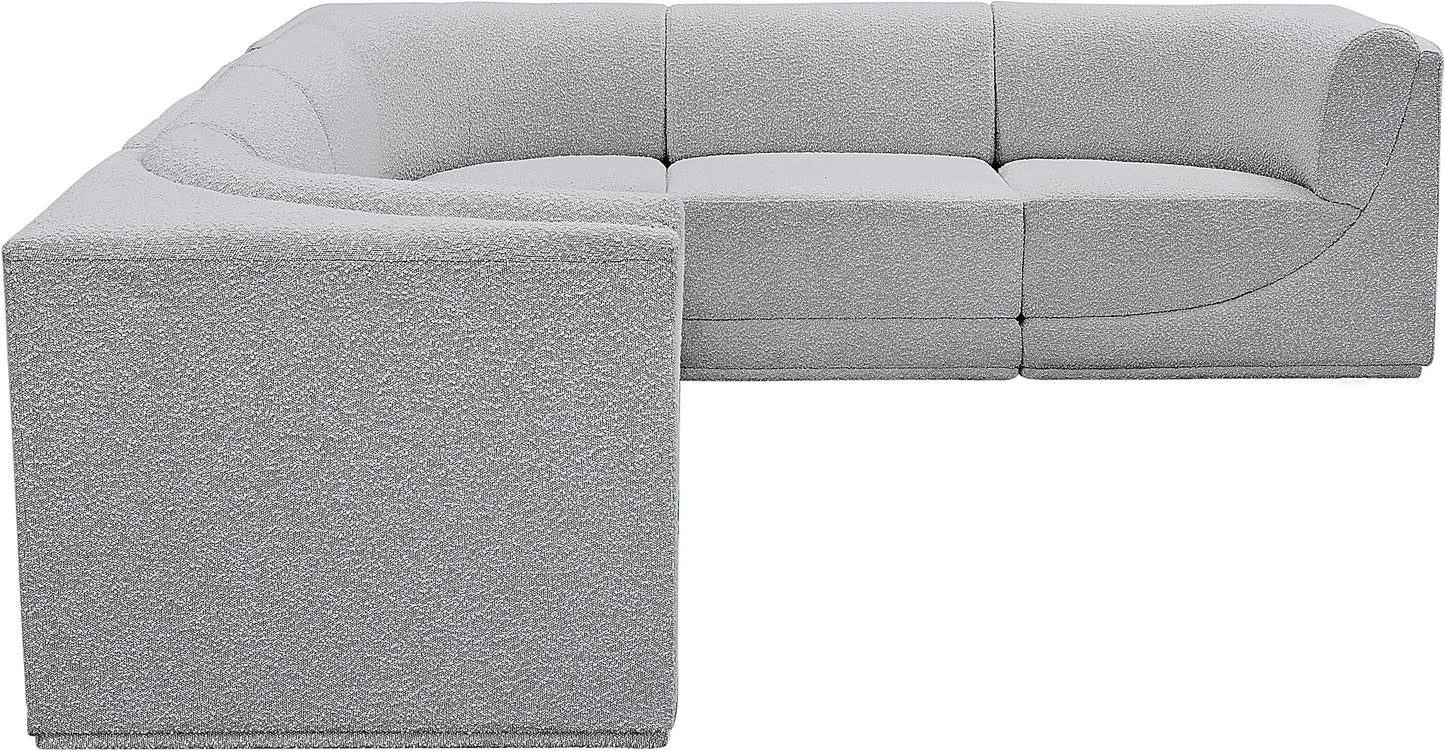 rudy grey boucle fabric modular sectional sec6c